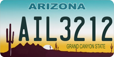 AZ license plate AIL3212