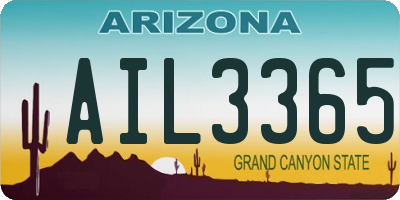 AZ license plate AIL3365