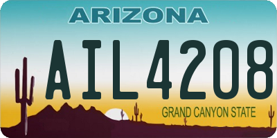 AZ license plate AIL4208