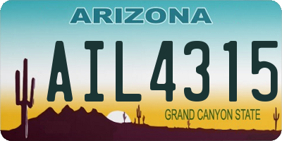 AZ license plate AIL4315
