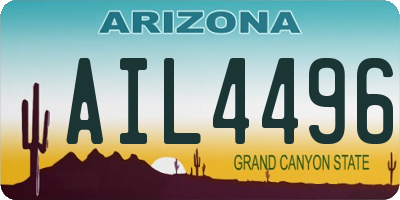 AZ license plate AIL4496