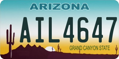 AZ license plate AIL4647
