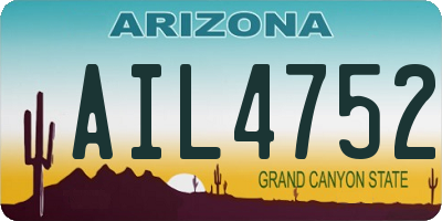 AZ license plate AIL4752