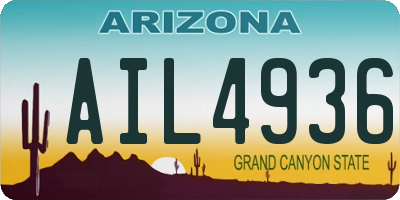 AZ license plate AIL4936