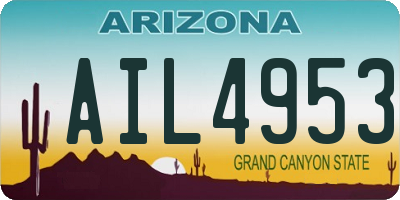 AZ license plate AIL4953