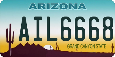 AZ license plate AIL6668