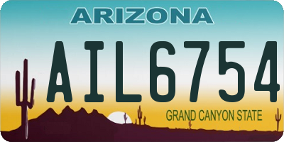 AZ license plate AIL6754