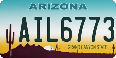 AZ license plate AIL6773