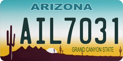 AZ license plate AIL7031