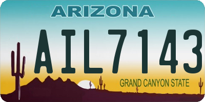 AZ license plate AIL7143