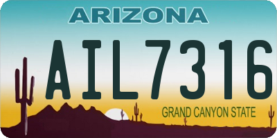 AZ license plate AIL7316