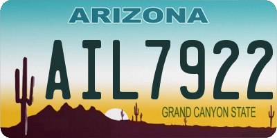 AZ license plate AIL7922