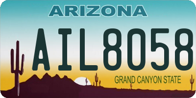 AZ license plate AIL8058