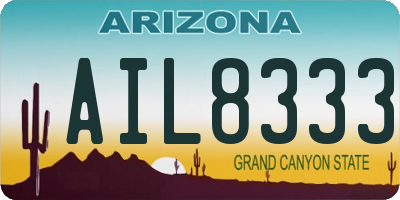 AZ license plate AIL8333