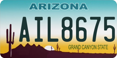AZ license plate AIL8675