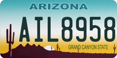 AZ license plate AIL8958