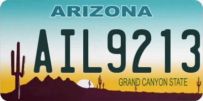 AZ license plate AIL9213