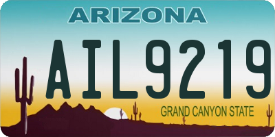 AZ license plate AIL9219