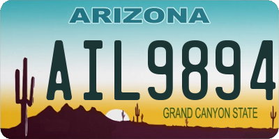 AZ license plate AIL9894