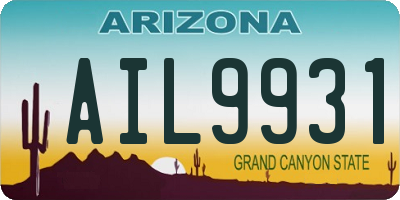AZ license plate AIL9931