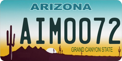 AZ license plate AIM0072
