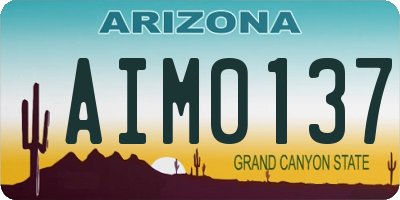 AZ license plate AIM0137