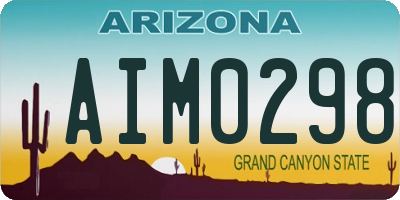 AZ license plate AIM0298