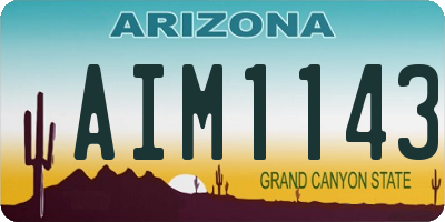 AZ license plate AIM1143
