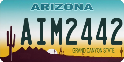 AZ license plate AIM2442