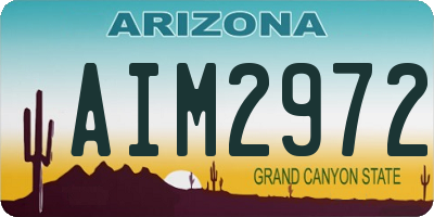 AZ license plate AIM2972
