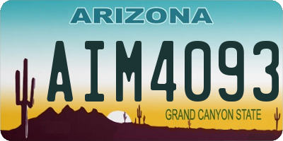 AZ license plate AIM4093