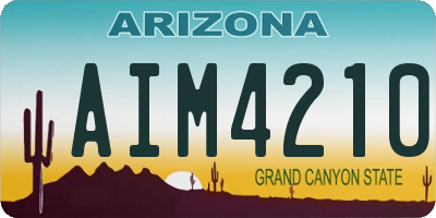 AZ license plate AIM4210