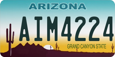 AZ license plate AIM4224