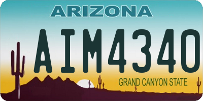 AZ license plate AIM4340