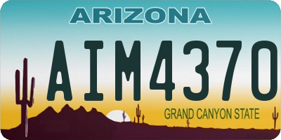 AZ license plate AIM4370