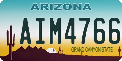 AZ license plate AIM4766