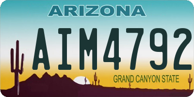 AZ license plate AIM4792