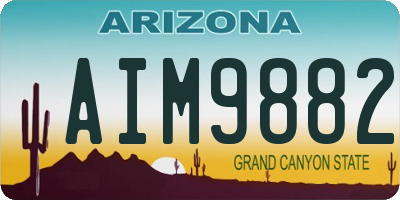 AZ license plate AIM9882