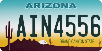 AZ license plate AIN4556