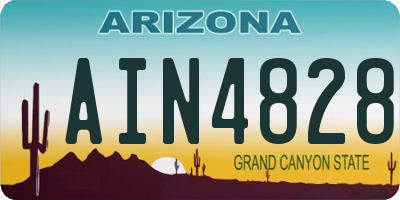 AZ license plate AIN4828
