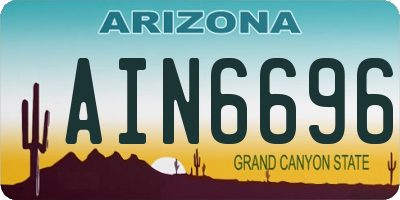 AZ license plate AIN6696