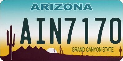 AZ license plate AIN7170