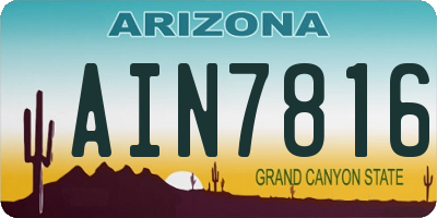 AZ license plate AIN7816