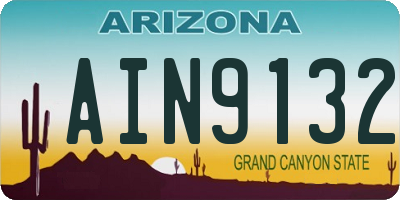 AZ license plate AIN9132