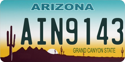 AZ license plate AIN9143