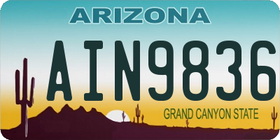 AZ license plate AIN9836