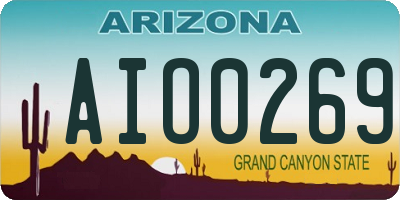 AZ license plate AIO0269