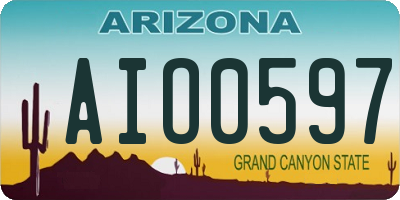 AZ license plate AIO0597