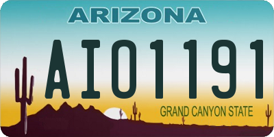 AZ license plate AIO1191