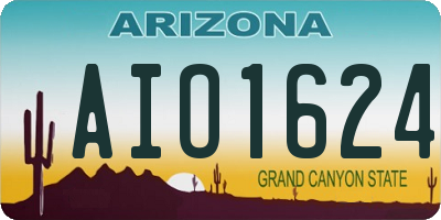 AZ license plate AIO1624